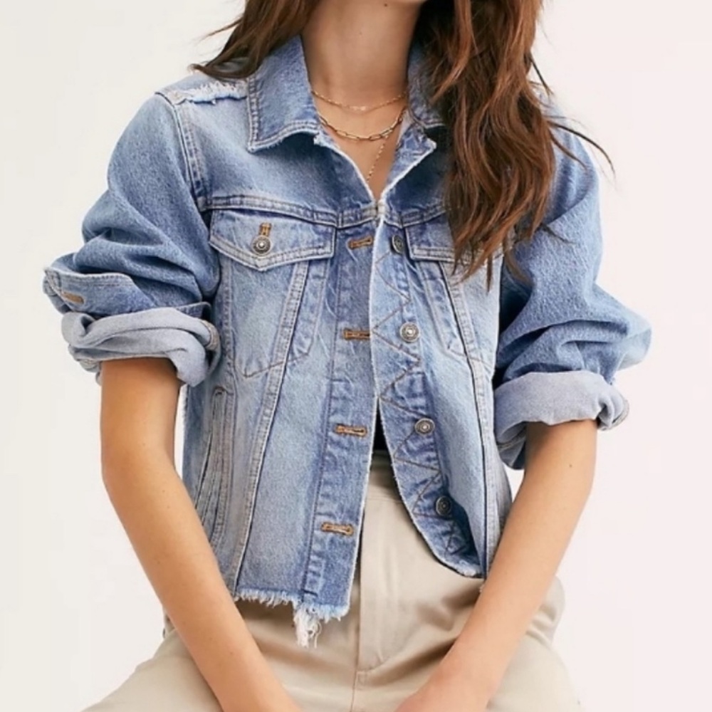 We The Free Light Blue Jean Jacket